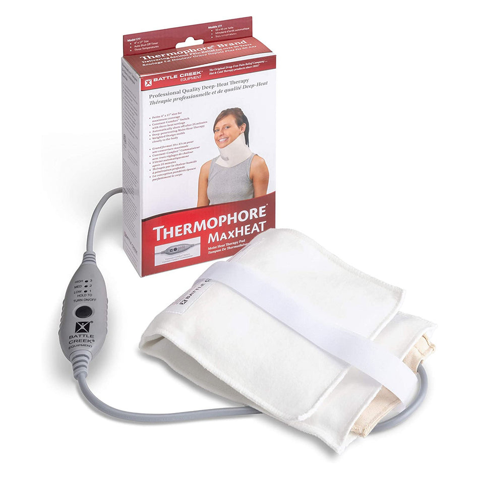 Thermophore MaxHEAT� Moist Heating Pad-Moist Heating Pad Thermophore� MaxHEAT� Neck / Jaw / Sinus Petite Cotton Blend Cover Reusable