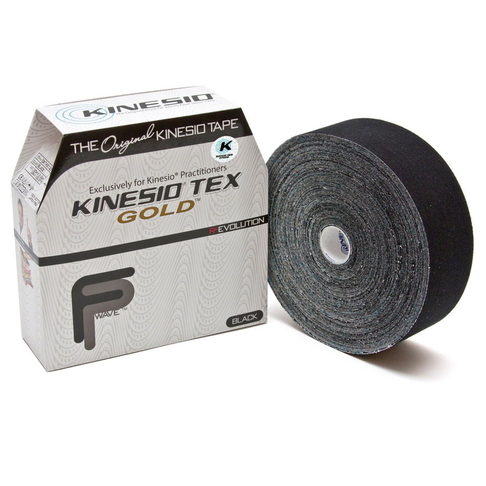 Kinesio� Tex Gold� Cotton Kinesiology Tape, 2 Inch x 34 Yard, Black-Kinesiology Tape Kinesio� Tex Gold� FP Black 2 Inch X 34 Yard Cotton NonSterile