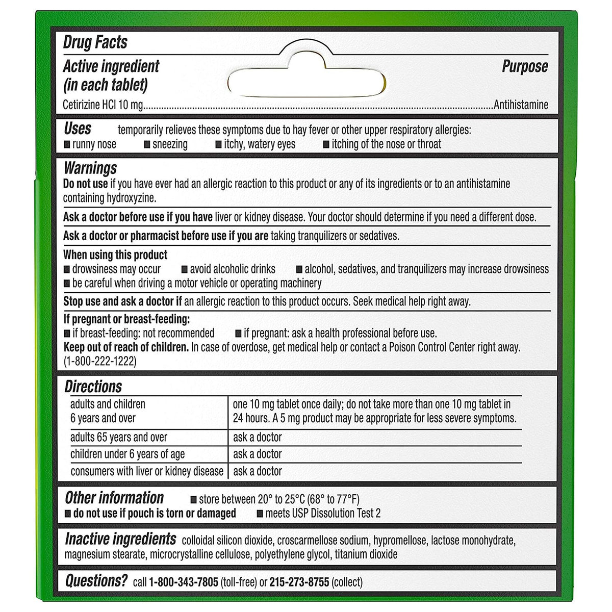 Zyrtec 24 Hour 10 mg Tablets-Allergy Relief Zyrtec 10 mg Strength Tablet 14 per Box