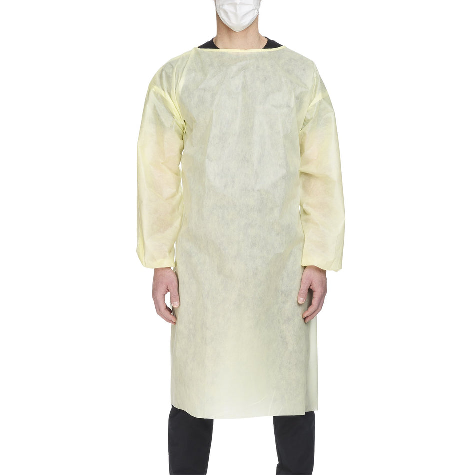 Precept Full Coverage Isolation Gown, Extra Large-Protective Procedure Gown Precept X-Large Yellow NonSterile AAMI Level 2 Disposable
