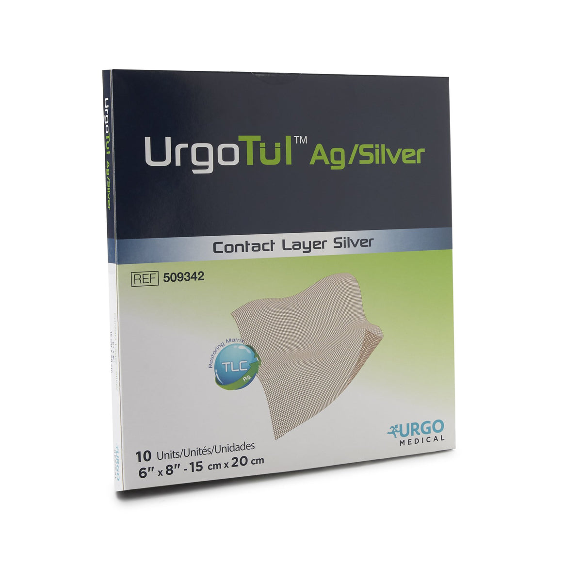 Restore Silver Wound Contact Layer Dressing, 6 x 8 Inch-Silver Wound Contact Layer Dressing UrgoTulAG/Silver 6 X 8 Inch Rectangle Sterile