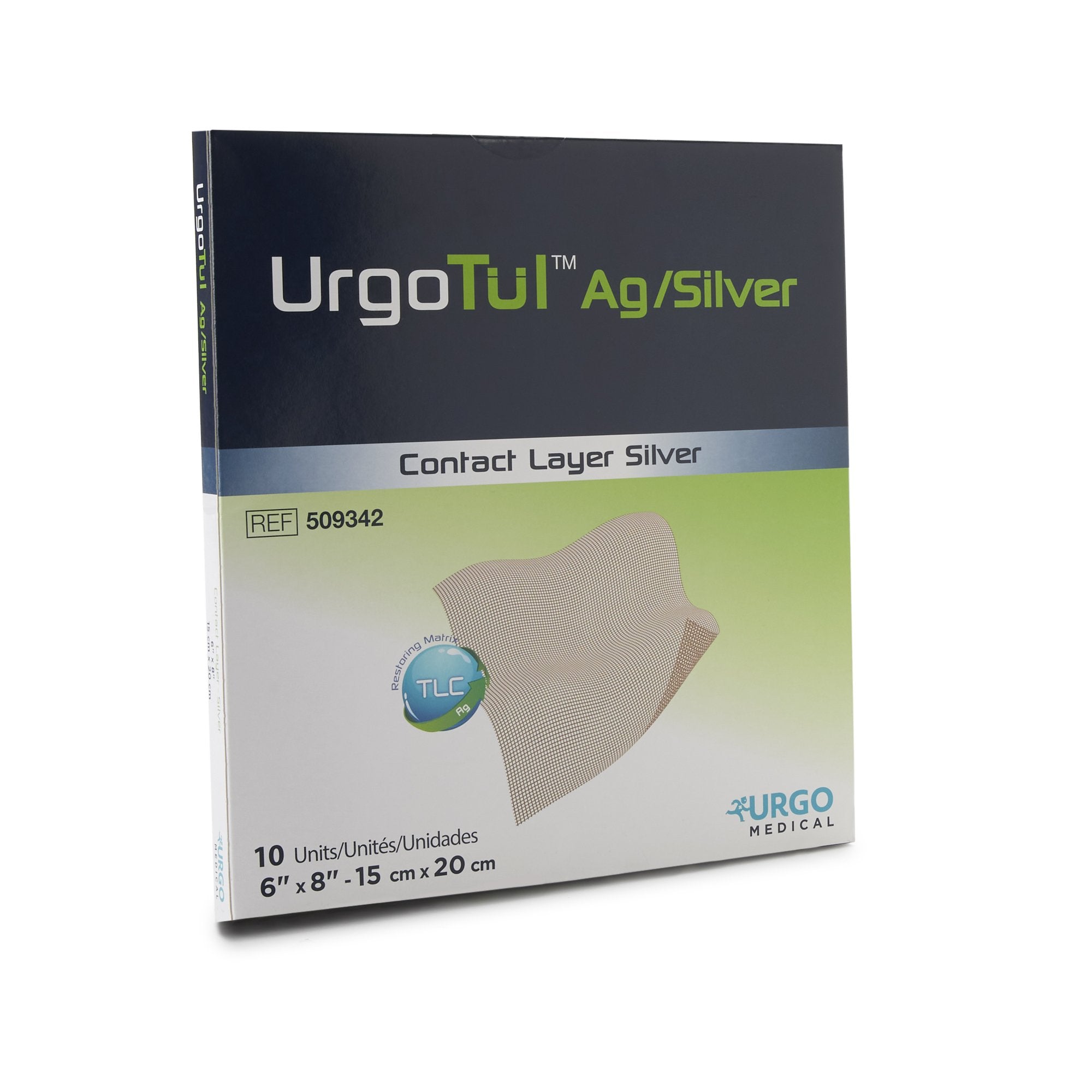 Restore Silver Wound Contact Layer Dressing, 6 x 8 Inch-Silver Wound Contact Layer Dressing UrgoTulAG/Silver 6 X 8 Inch Rectangle Sterile