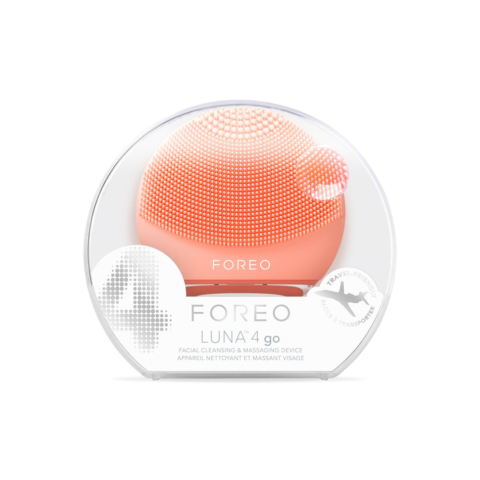 LUNA� 4 go Portable Facial Cleansing Device, Peach-Travel Facial Cleansing Brush and Massage Device LUNA� 4 go