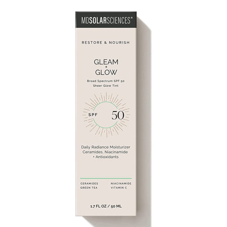 MDSolarSciences Gleam + Glow SPF 50-Facial Moisturizer with Sunscreen MDSolarsciences Gleam + Glow SPF50 1.7 oz. Tube Scented Cream