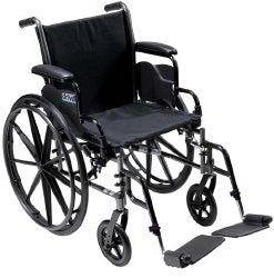 drive� Cruiser III Lightweight Wheelchair, 20-Inch Seat Width-Lightweight Wheelchair drive� Cruiser III Dual Axle Full Length Arm Elevating Legrest Black Upholstery 20 Inch Seat Width Adult 350 lbs. Weight Capacity