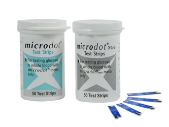 Microdot Xtra Test Strips-Blood Glucose Test Strips Microdot Xtra 50 Strips per Pack