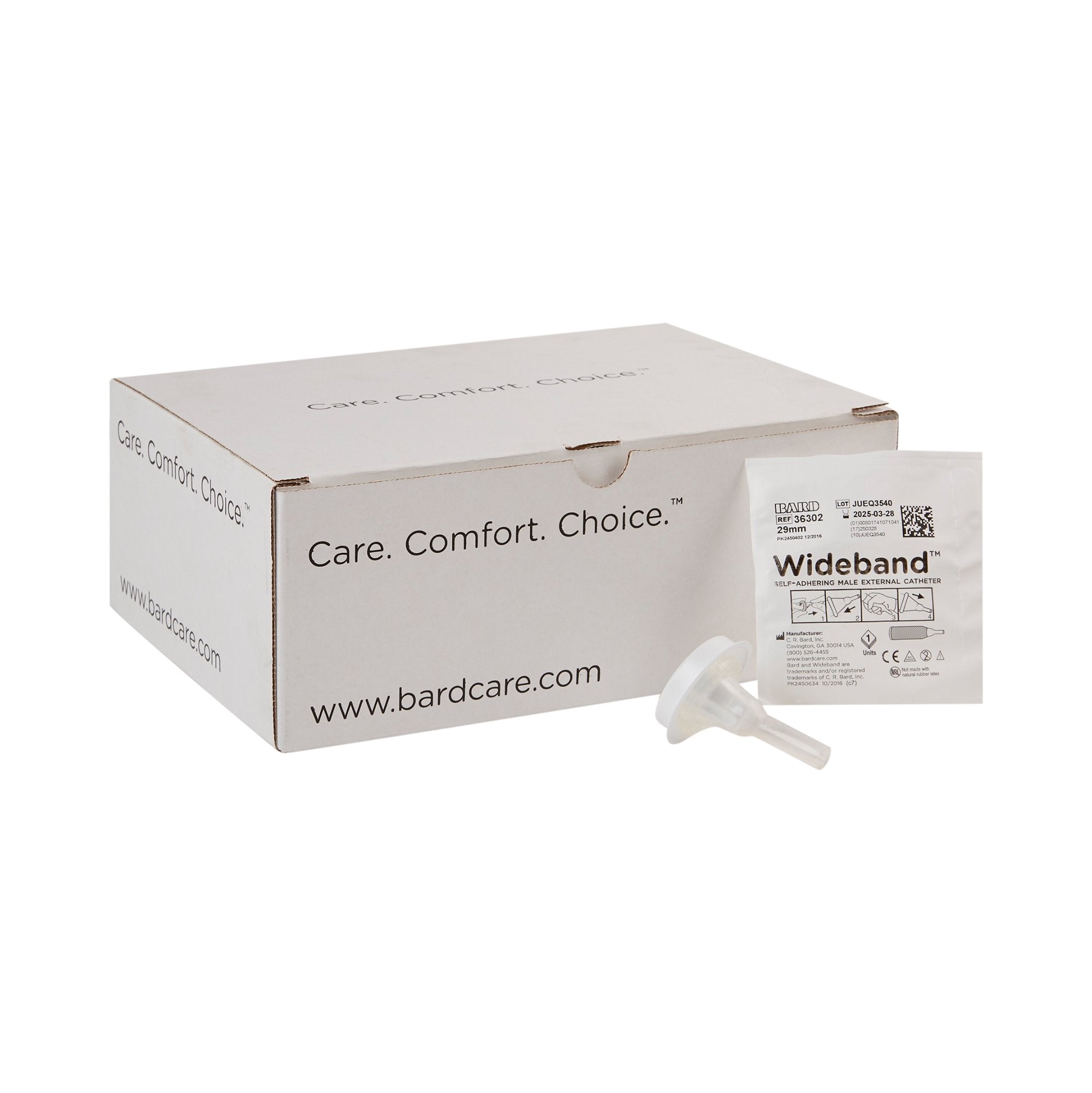 Bard Wide Band Male External Catheter-Male External Catheter Wide Band Self-Adhesive Band Silicone Medium