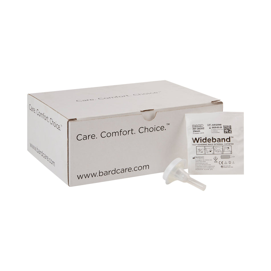 Bard Wide Band Male External Catheter-Male External Catheter Wide Band Self-Adhesive Band Silicone Medium