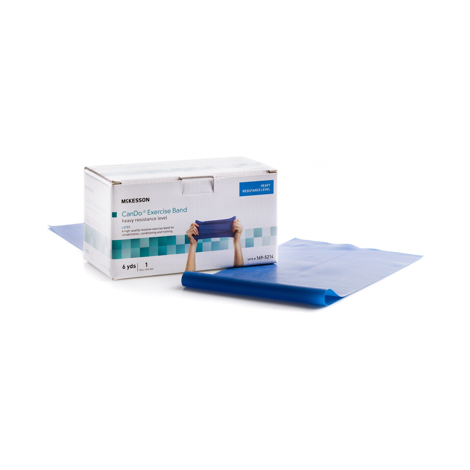 McKesson Exercise Resistance Band, Blue, 5 Inch x 6 Yard, Heavy Resistance-Exercise Resistance Band McKesson CanDo Blue 5 Inch X 6 Yard Heavy Resistance