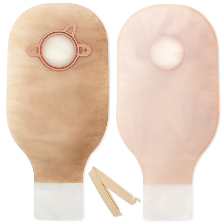 New Image™ Transparent Colostomy Pouch, Pre-cut to Fit 57 mm Stomas, Red Match - Ostomy>Ostomy Pouches - Hollister