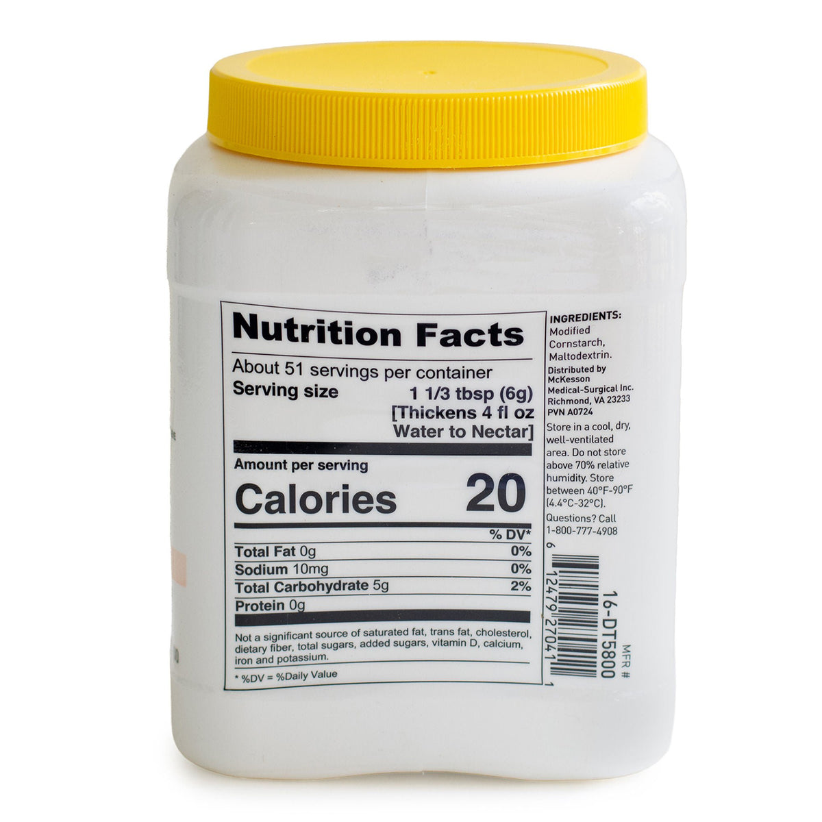 Food and Beverage Thickener McKesson 10 oz. Canister Unflavored Powder IDDSI Level 0 Thin - Nutritionals and Feeding Suppl...