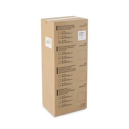 AP Medical Sharps Container, 18 Gallon, 17.3 x 13 x 24.8 Inch-Sharps Container AP Line Red Base 13 L X 17-3/10 W X 24-4/5 H Inch Vertical Entry 18 Gallon