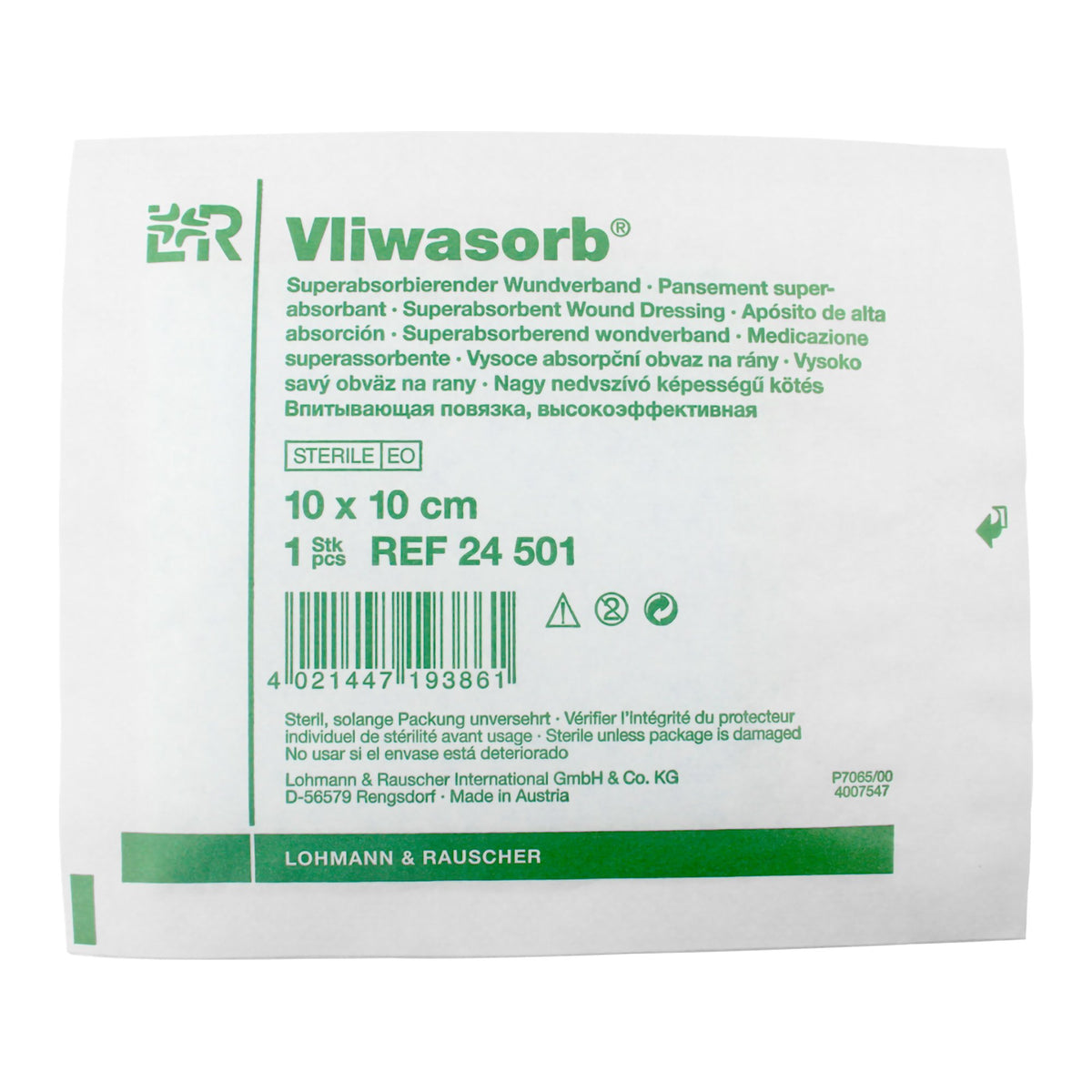 Vliwasorb Superabsorbent Wound Dressing, 4 x 4 Inch-Super Absorbent Dressing Vliwasorb 4 X 4 Inch Square