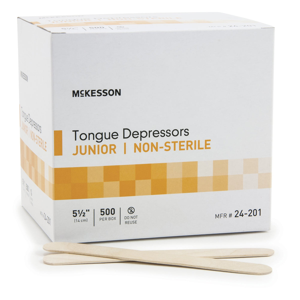 McKesson Tongue Depressor, Wide Blade, Non-Sterile, Junior-Tongue Depressor McKesson 5-1/2 Inch Length Wood Junior