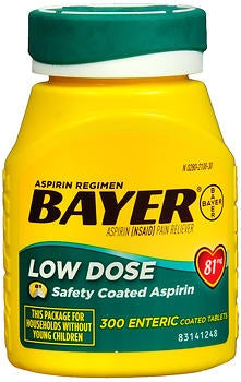 Bayer� Low Dose Aspirin Pain Relief-Pain Relief Bayer� 81 mg Strength Aspirin Tablet 300 per Bottle