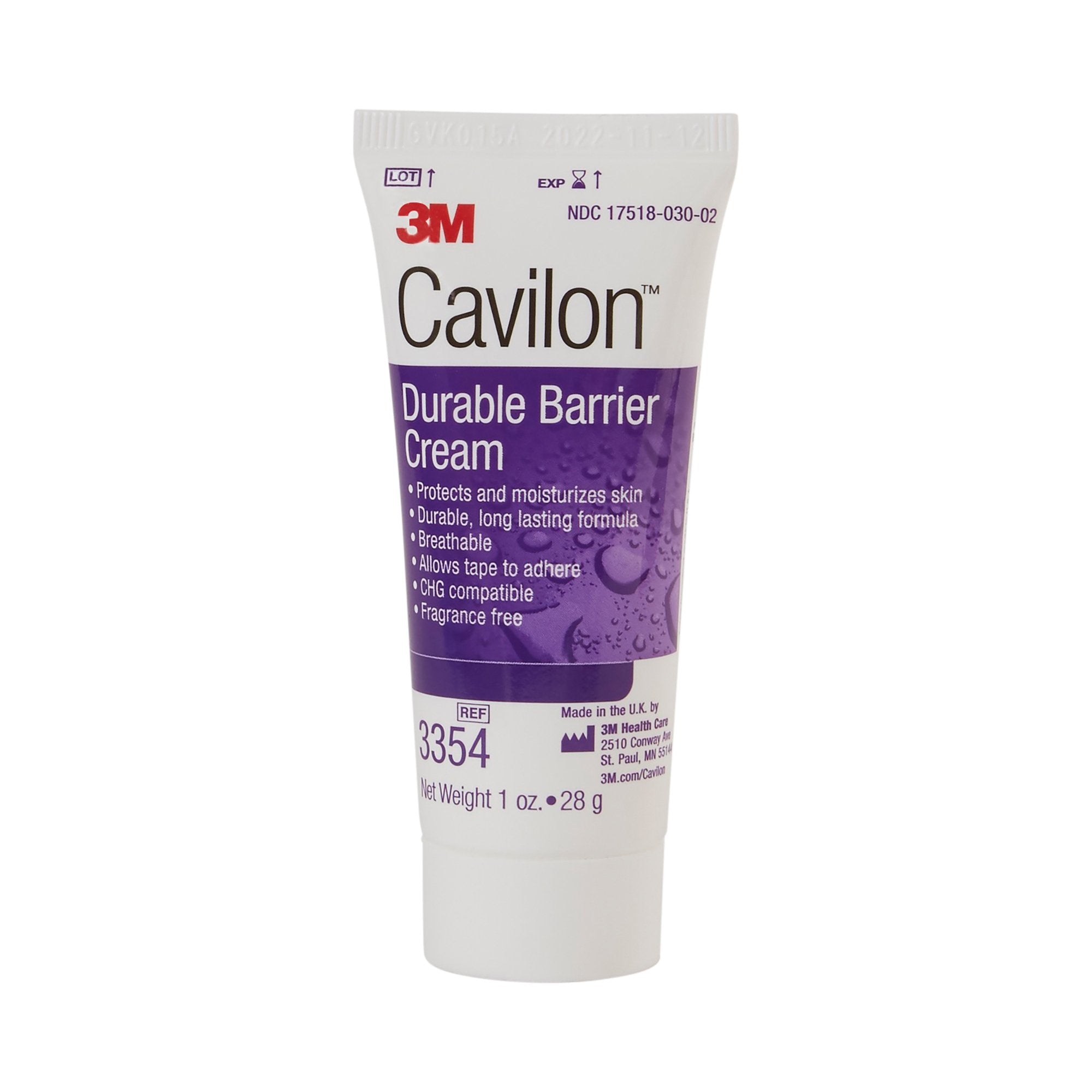 3M Cavilon Skin Protectant, Unscented Cream, 28 Gram Tube-Skin Protectant 3M Cavilon 1 oz. Tube Unscented Cream CHG Compatible