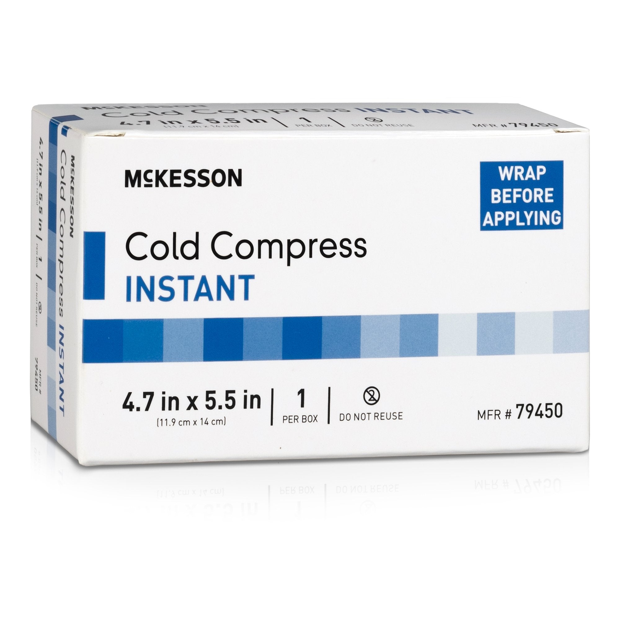 McKesson Instant Cold Pack, 4-7/10 x 5-1/2 Inch-Instant Cold Pack McKesson General Purpose 4-7/10 X 5-1/2 Inch Plastic / Ammonium Nitrate / Water Disposable