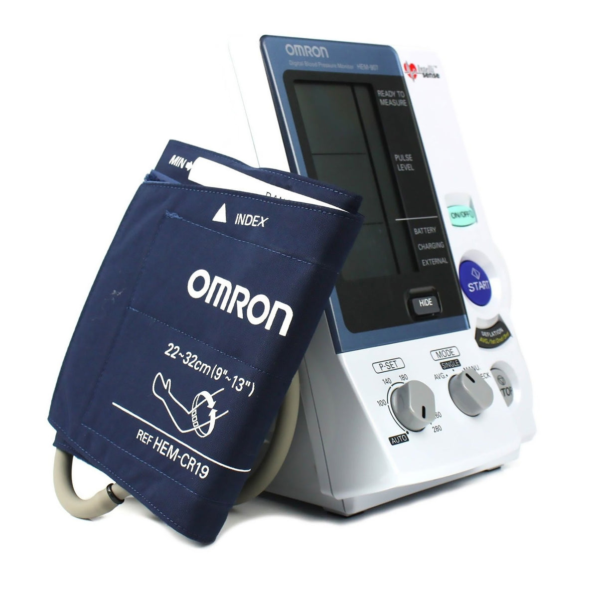 Omron IntelliSense Blood Pressure Monitor-Digital Blood Pressure Monitor IntelliSense Multiple Sizes Nylon Cuff Various Desk Model