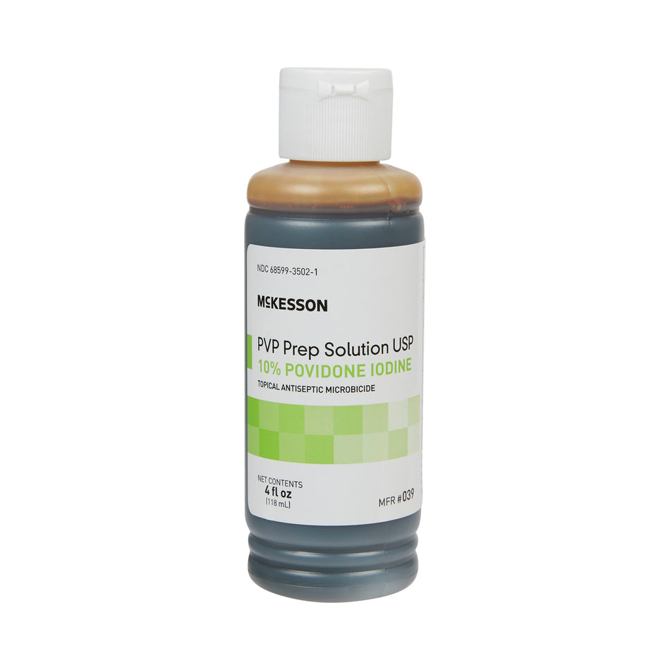 McKesson Microbicide Antiseptic PVP Scrub Solution, 4-ounce bottle-Skin Prep Solution McKesson 4 oz. Flip-Top Bottle 10% Strength Povidone-Iodine NonSterile