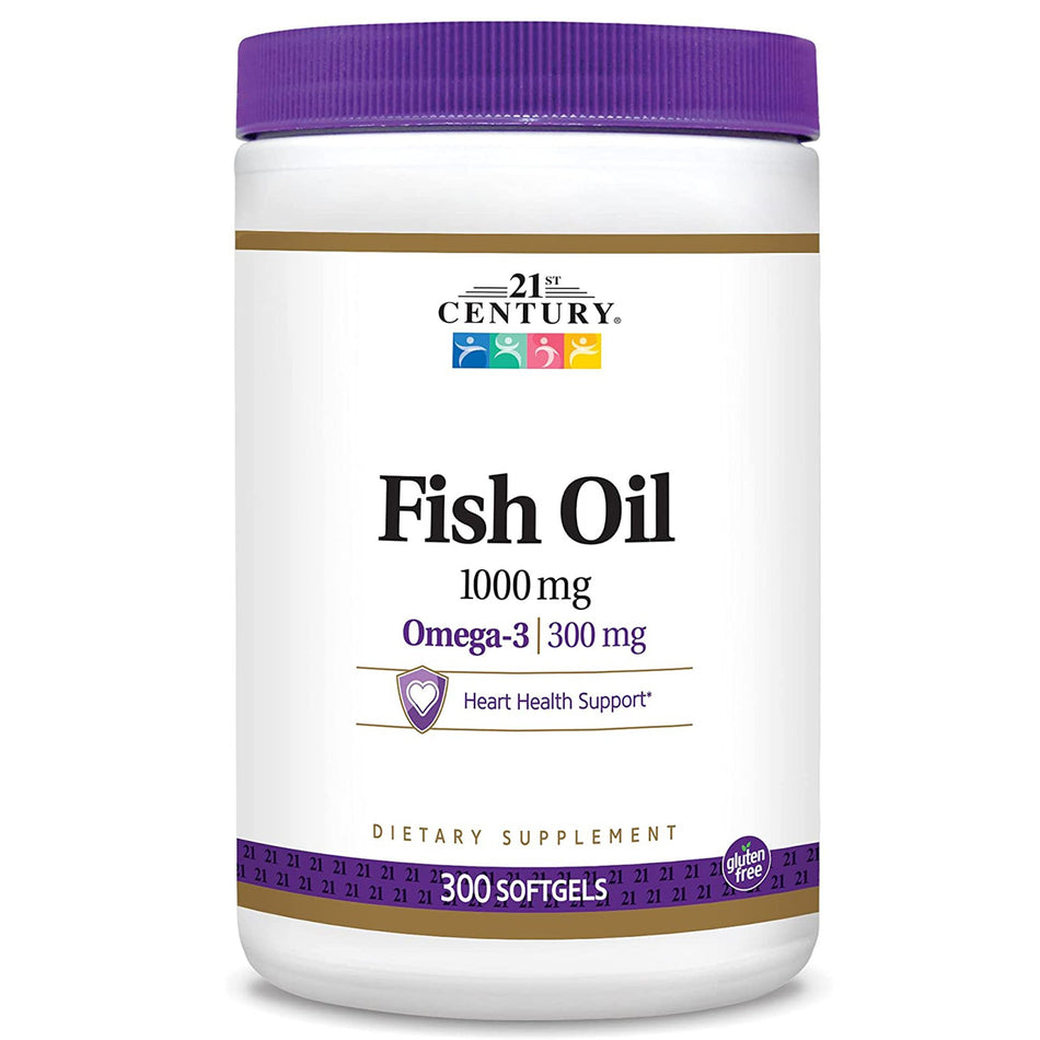 Omega 3 Supplement 21st Century® Fish Oil 1,000 mg Strength Softgel 60 per Bottle