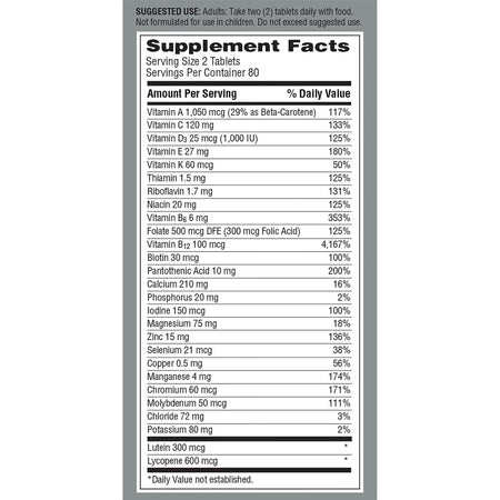 Multivitamin Supplement Centrum® Men 50+ Tablet 160 per Bottle
