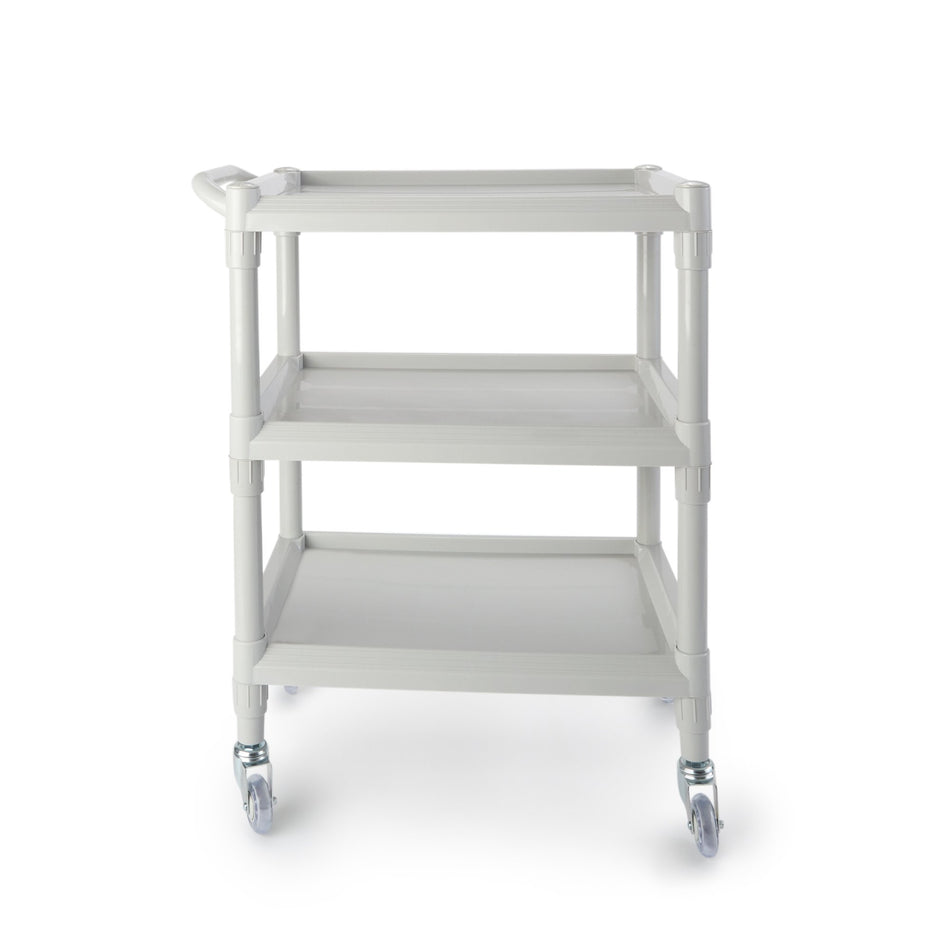 Utility Cart McKesson Plastic 17.5 X 25.25 X 35 Inch Light Gray Shelves Outside: 25-1/4 X 17-1/2 Inch, Shelves Inside Flat Space: 15.88 X 15.67 Inch