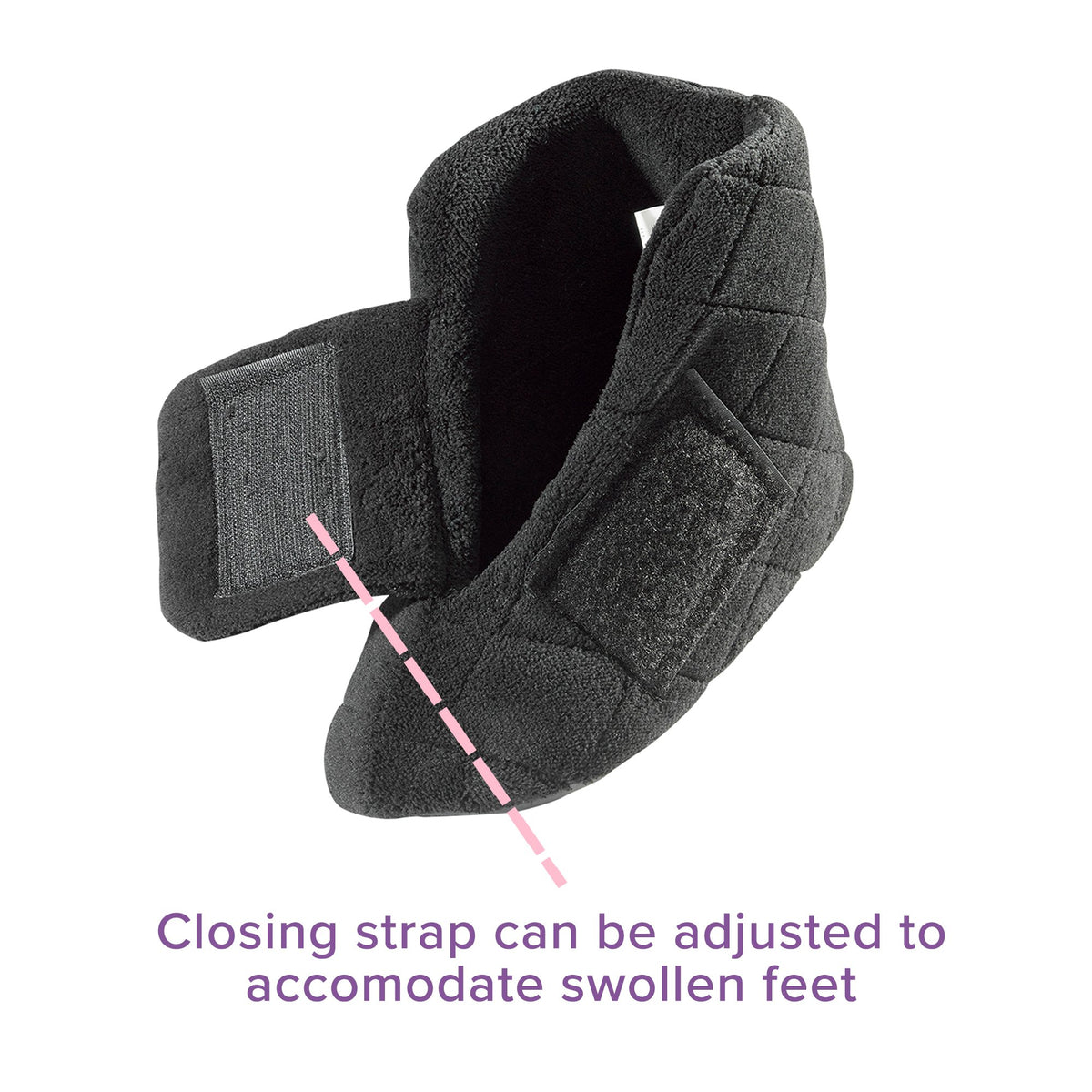 Bootie Slippers Silverts® Female Adult Small / X-Wide Hard Sole Single Patient Use Black