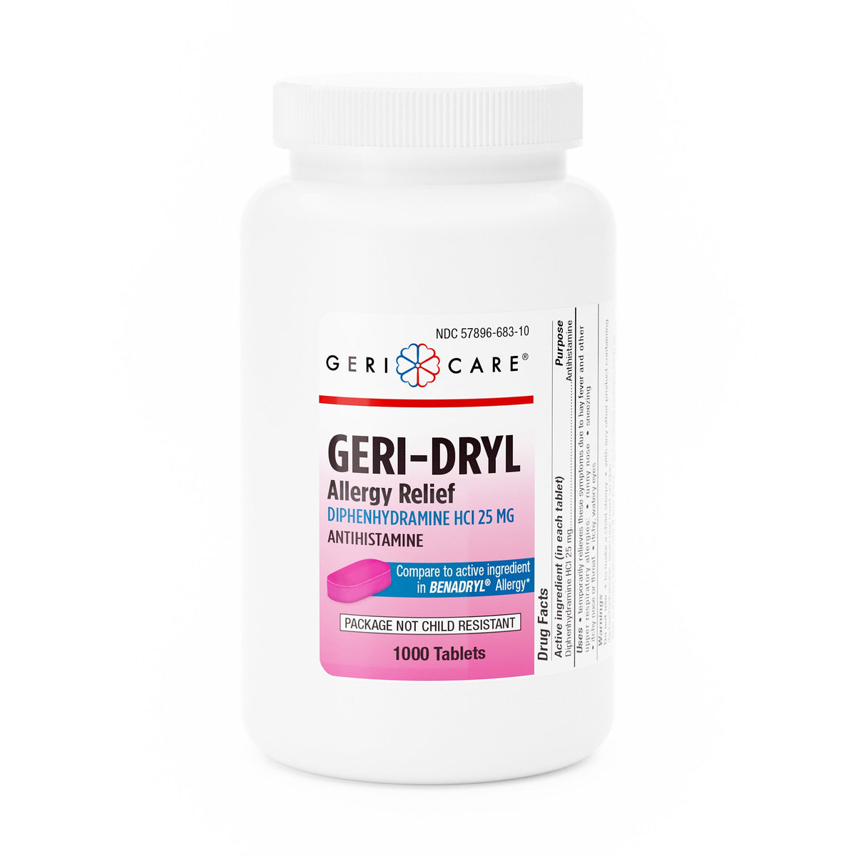 Geri-Care Diphenhydramine Allergy Relief-"Allergy Relief Geri-Care 25 mg Strength Tablet 1,000 per Bottle"