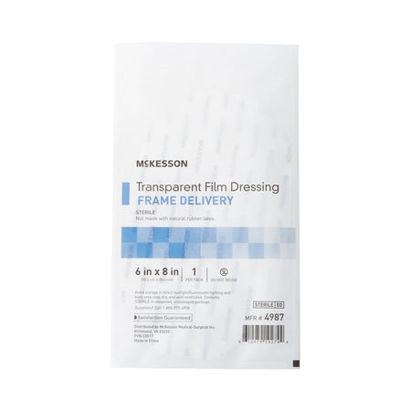 McKesson Octagonal Sterile Dressing with Frame-Style Delivery, 6 x 8 Inch, Transparent-Transparent Film Dressing McKesson 6 X 8 Inch Frame Style Delivery Octagon Sterile