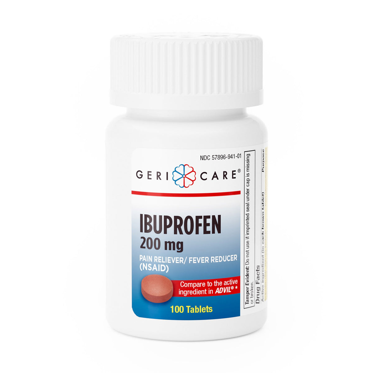 Geri-Care Ibuprofen Pain Relief-Pain Relief Geri-Care 200 mg Strength Ibuprofen Tablet 100 per Bottle