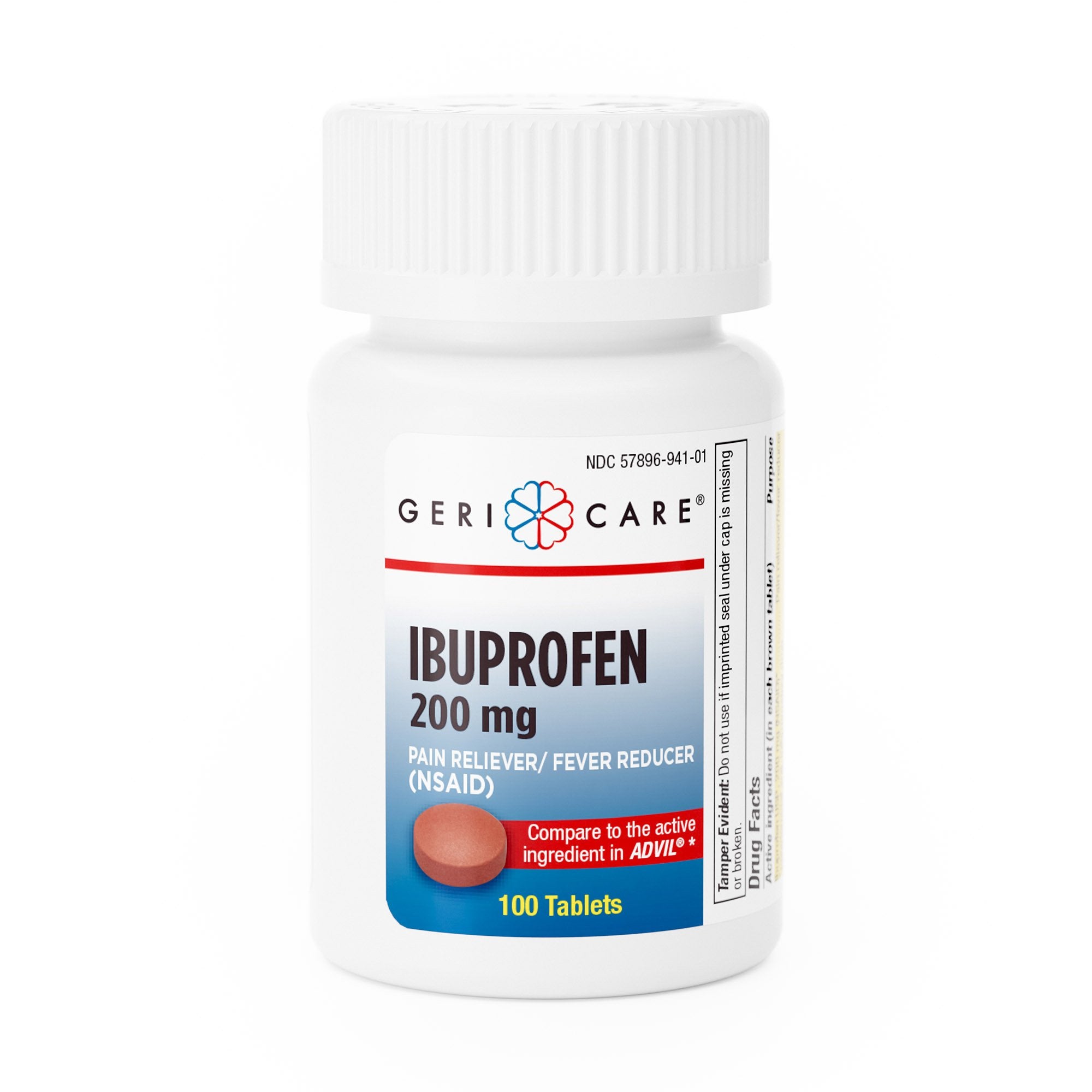 Geri-Care Ibuprofen Pain Relief-Pain Relief Geri-Care 200 mg Strength Ibuprofen Tablet 100 per Bottle