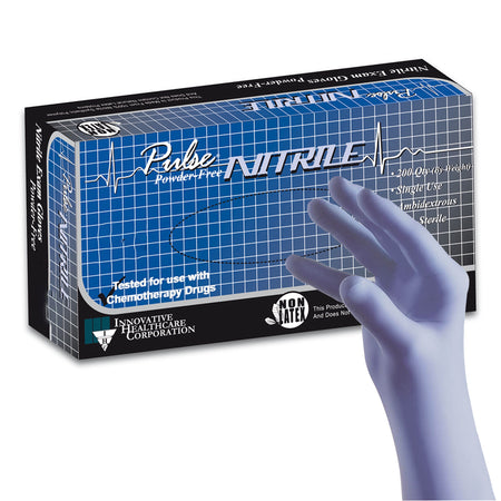 Pulse Nitrile Exam Glove, 2X-Large, Aqua Blue-Exam Glove Pulse Nitrile 2X-Large NonSterile Nitrile Standard Cuff Length Textured Fingertips Aqua Blue Chemo Tested / Fentanyl Tested