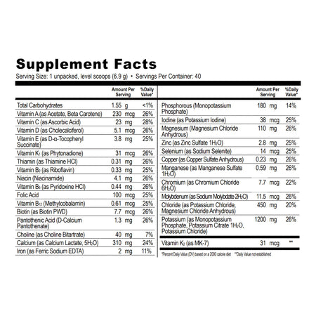 NanoVM Vitamin & Mineral Powder, 275 Grams-Oral Supplement NanoVM Adult Unflavored Powder 275 Gram Jar