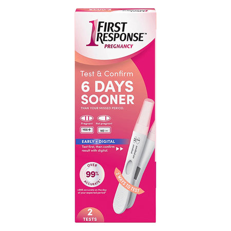 First Response hCG Pregnancy Home Device Reproductive Health Test Kit-Reproductive Health Test Kit First Response hCG Pregnancy Test 2 Tests CLIA Waived