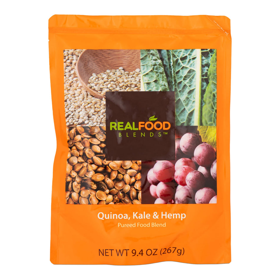 Real Food Blends Quinoa, Kale & Hemp Pureed Food Blend for Tube Feeding, 9.4-ounce pouch-Tube Feeding Formula Real Food Blends Quinoa / Kale / Hemp Flavor Liquid 9.4 oz. Pouch