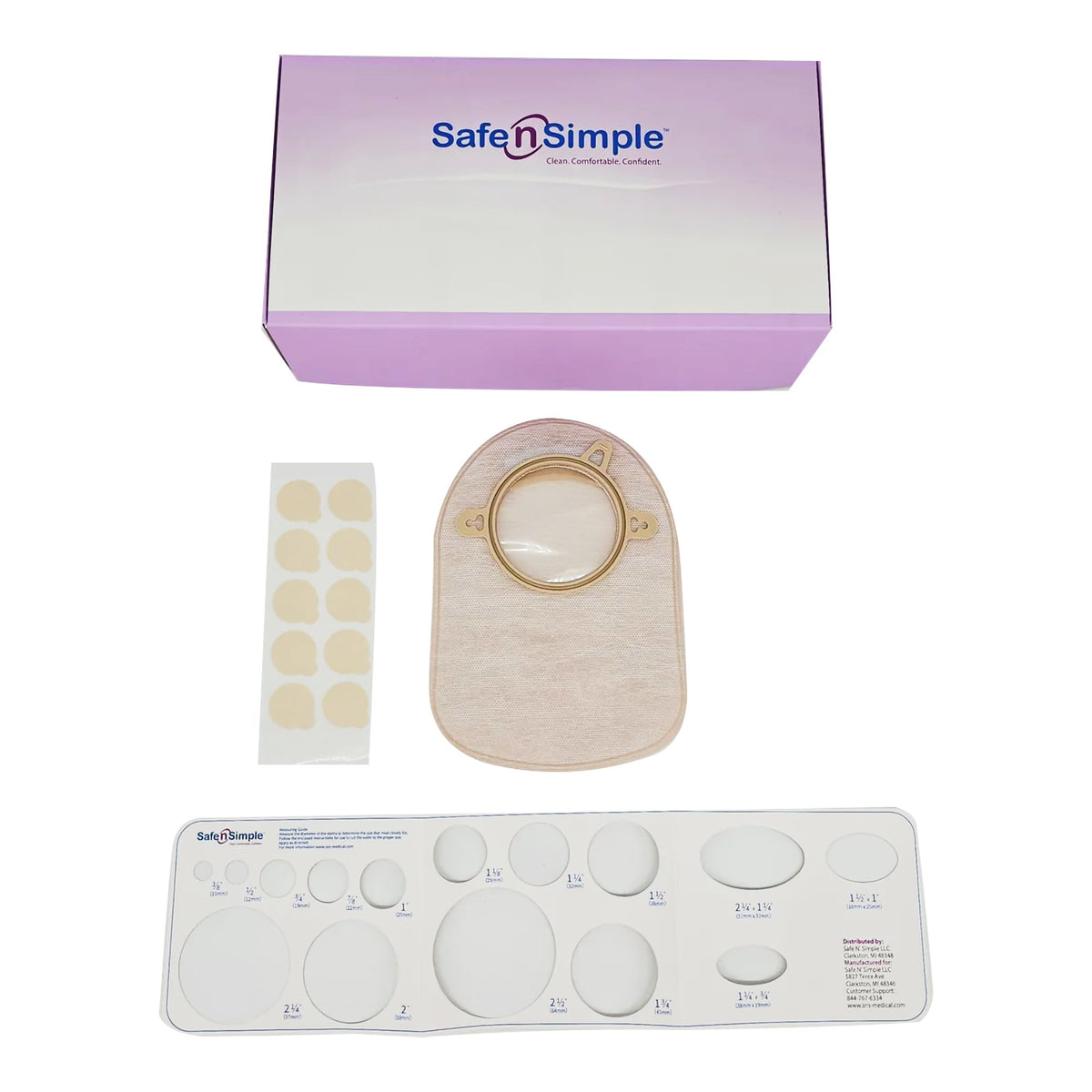 Ostomy Pouch Safe n' Simple Two-Piece System 8 Inch Length Without Barrier Closed End