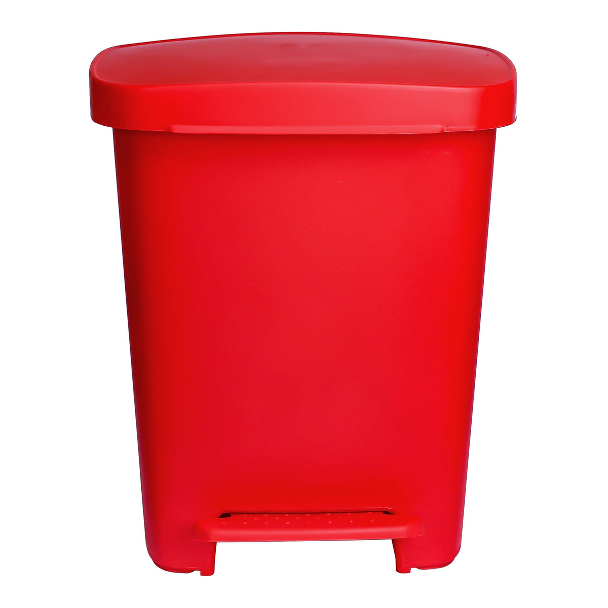 McKesson Waste Can with Step-On Pedal, Plastic, Red, 15.16 x 14.37 x 18.9 Inch - Housekeeping>Waste Receptacles - McKesson...
