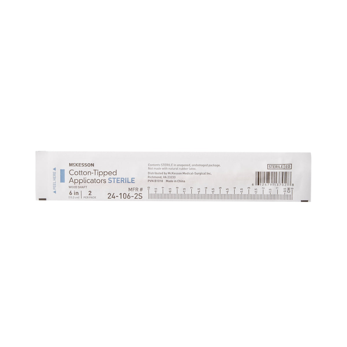 McKesson Cotton Tip Wood Shaft Swabsticks, 6-Inch Length-Swabstick McKesson Cotton Tip Wood Shaft 6 Inch Sterile 2 per Pack