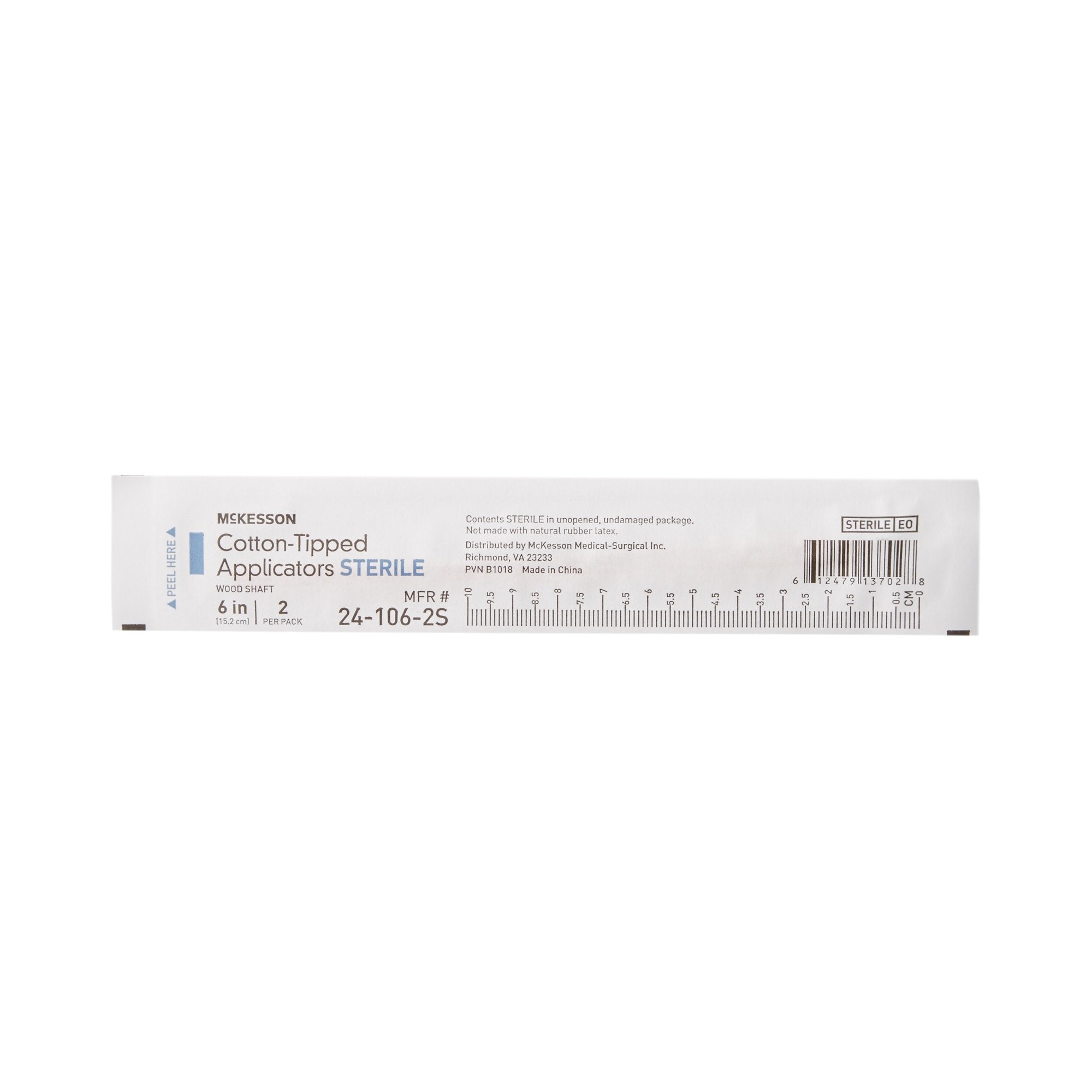 McKesson Cotton Tip Wood Shaft Swabsticks, 6-Inch Length-Swabstick McKesson Cotton Tip Wood Shaft 6 Inch Sterile 2 per Pack
