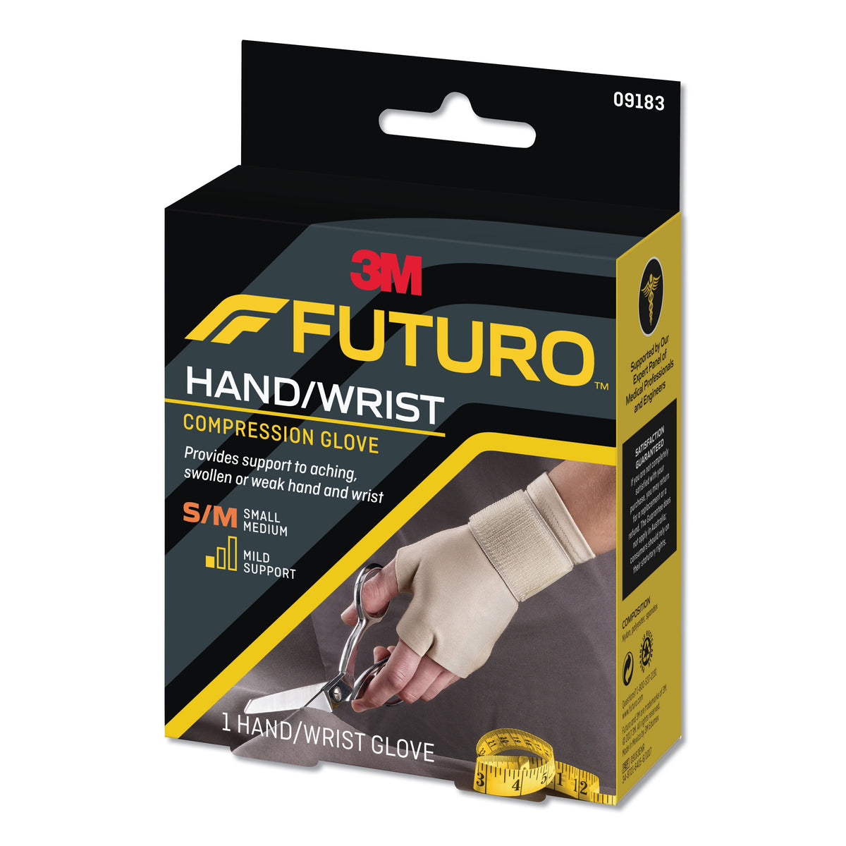 3M Futuro Support Glove, Fingerless, Ambidextrous-Support Glove 3M Futuro Fingerless Small / Medium Over-the-Wrist Length Ambidextrous Nylon / Polyester / Spandex