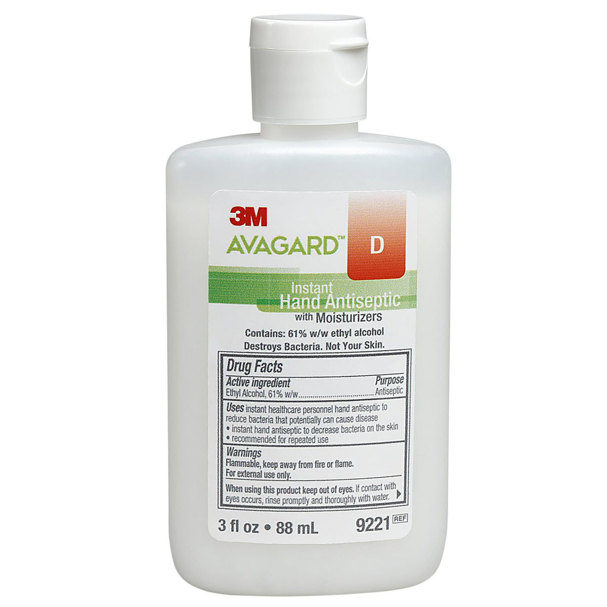 3M Avagard D Hand Antiseptic with Moisturizers, 3 fl oz Bottle-Hand Sanitizer 3M Avagard D 3 oz. Ethyl Alcohol Gel Bottle