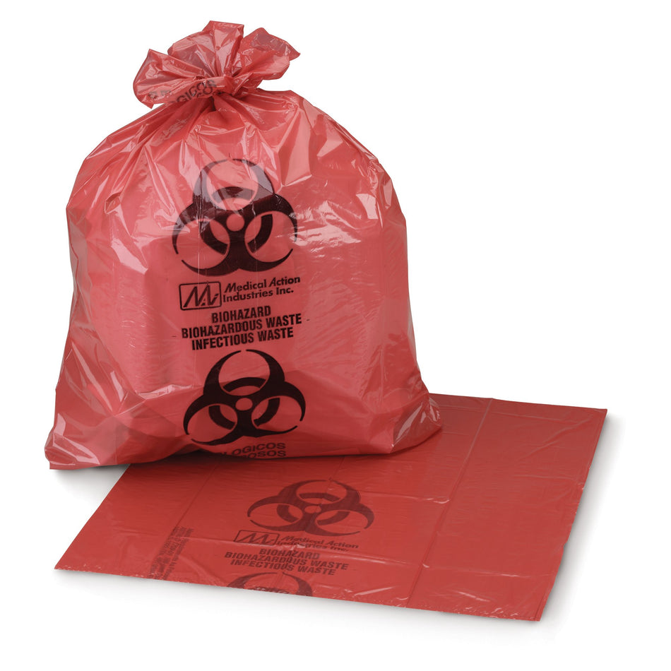 ULTRA-TUFF Infectious Waste Bag, 7-10 gal-Infectious Waste Bag McKesson 7 to 10 gal. Red Bag 24 X 24 Inch