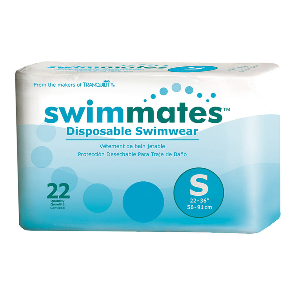 Swimmates Bowel Containment Swim Brief, Small-Unisex Adult Bowel Containment Swim Brief Swimmates Pull On with Tear Away Seams Small Disposable Moderate Absorbency