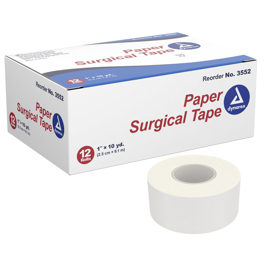 dynarex� Paper Medical Tape, 1 Inch x 10 Yard, White-Medical Tape Dynarex� White 1 Inch X 10 Yard Paper NonSterile