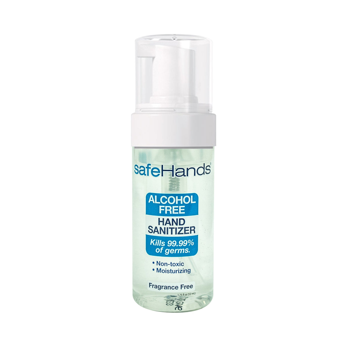 SafeHands Alcohol-Free Hand Sanitizer 1.75 oz. Bottle-Alcohol-Free Hand Sanitizer safeHands 1.75 oz. BZK (Benzalkonium Chloride) Foaming Bottle