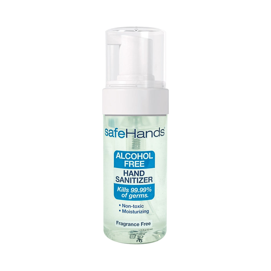 SafeHands Alcohol-Free Hand Sanitizer 1.75 oz. Bottle-Alcohol-Free Hand Sanitizer safeHands 1.75 oz. BZK (Benzalkonium Chloride) Foaming Bottle