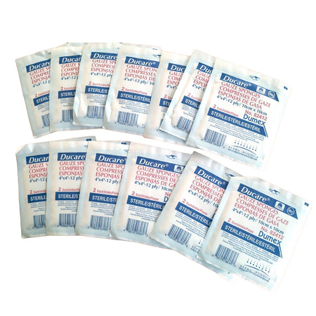 Ducare Sterile Gauze Sponge, 4 x 4 Inch, 12-Ply-Gauze Sponge Ducare 4 X 4 Inch 12-Ply Sterile 2 per Pack
