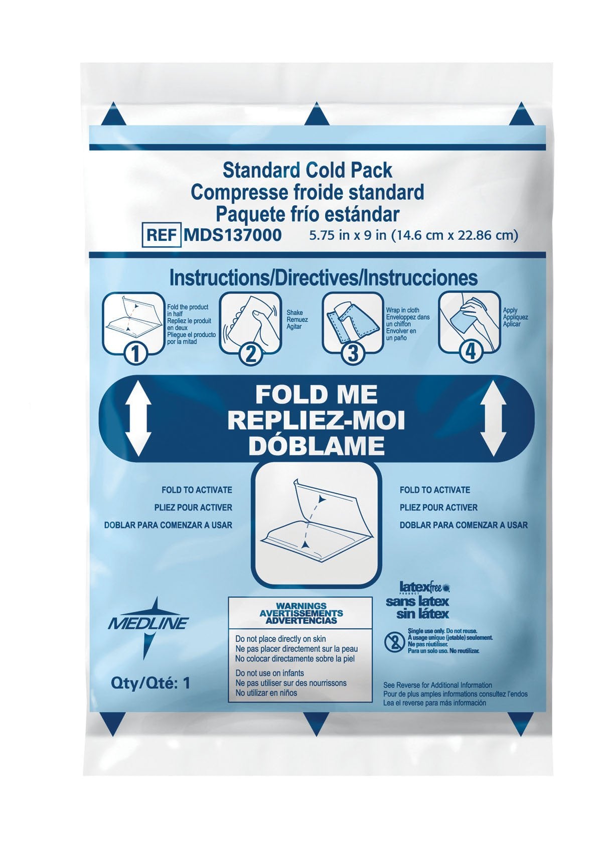 Medline Standard Cold Pack, 5.75 x 9 Inch - Physical Therapy>Treatments>Cold - Medline
