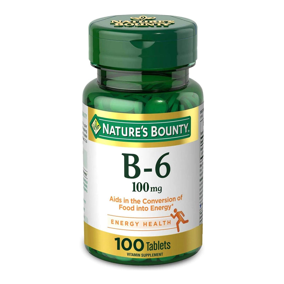 Nature's Bounty Vitamin B-6 100 mg Tablets-Vitamin Supplement Nature's Bounty Vitamin B6 100 mg Strength Tablet 100 per Bottle