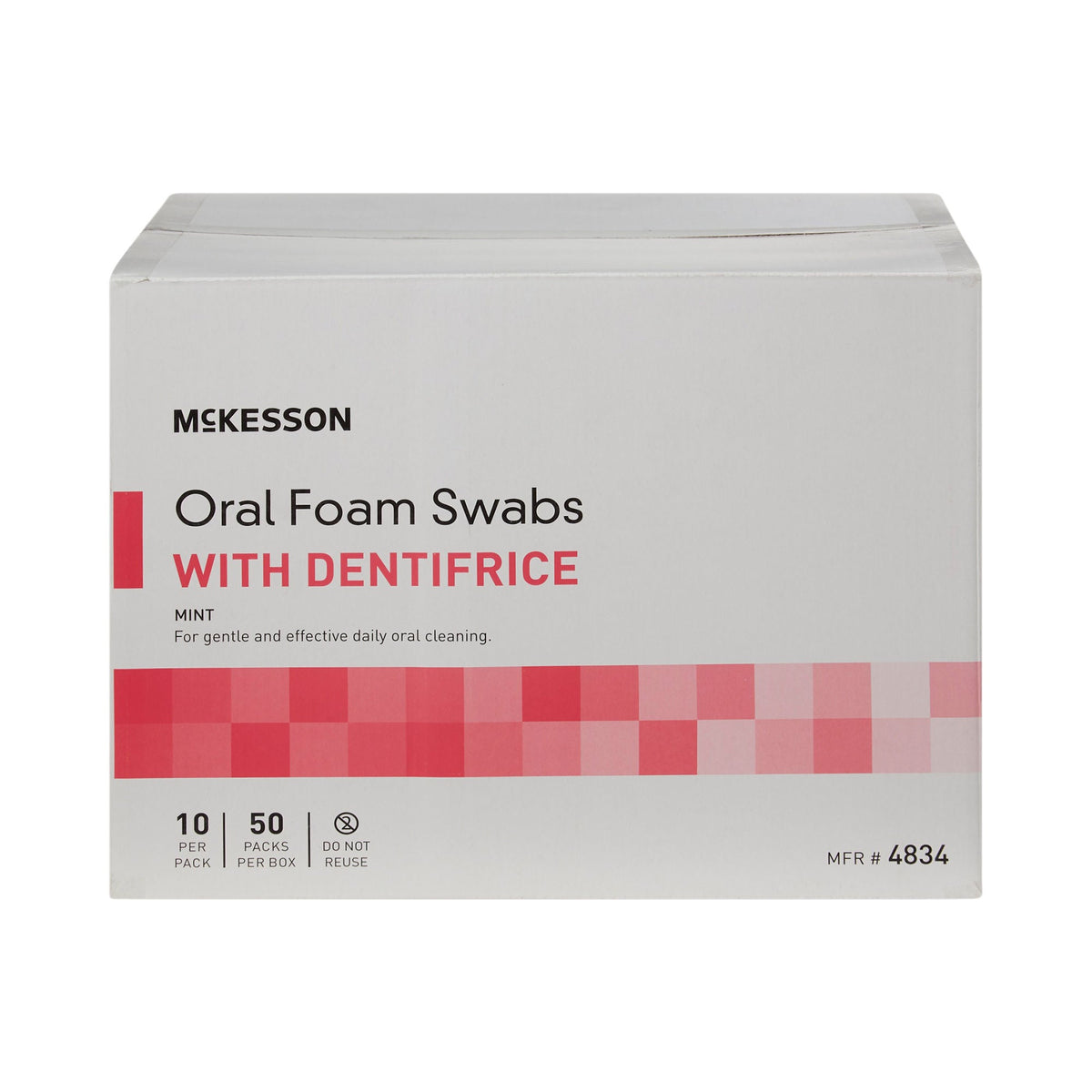 McKesson Oral Swabstick Foam Tip Dentifrice, Mint, 10 per Pack - Personal Hygiene>Mouth Care>Oral Care Swabs - McKesson Brand